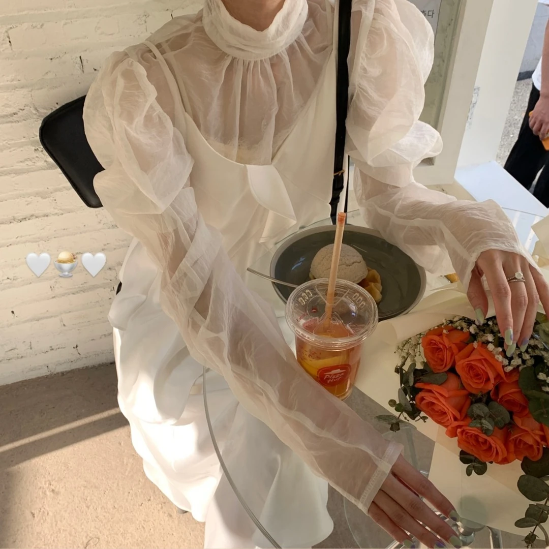 Source With U仙气缭绕の云朵上衣雾面廓形打底衫透肤舒适上衣