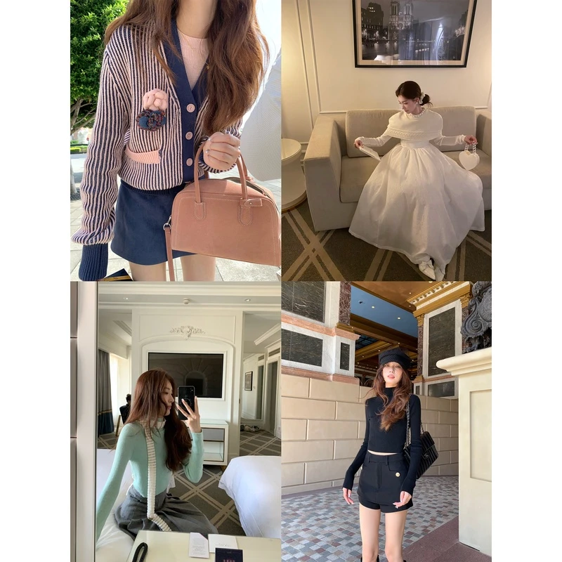 SourceWithU 奥本海默 敲柔羊毛纱高弹力针织打底衫秋冬内搭上衣