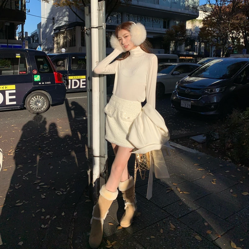 SourceWithU 12.9日 微光珍珠 77天丝立体珍珠蝴蝶结打底衫上衣