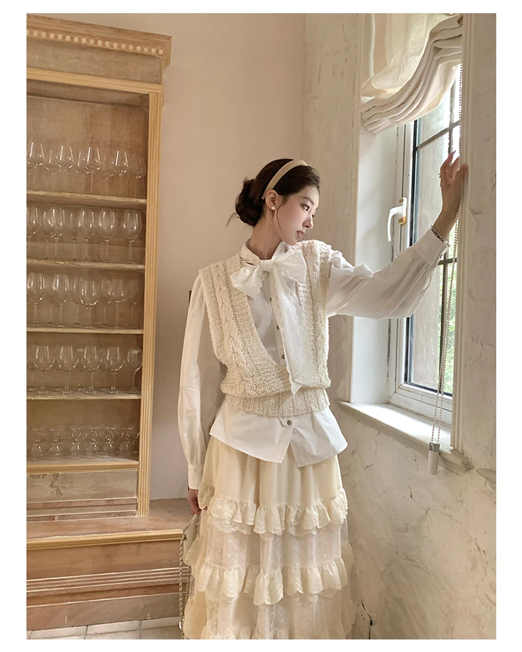 SourceWithU 11.10 【di*r白金】低领粗针叠穿针织马甲