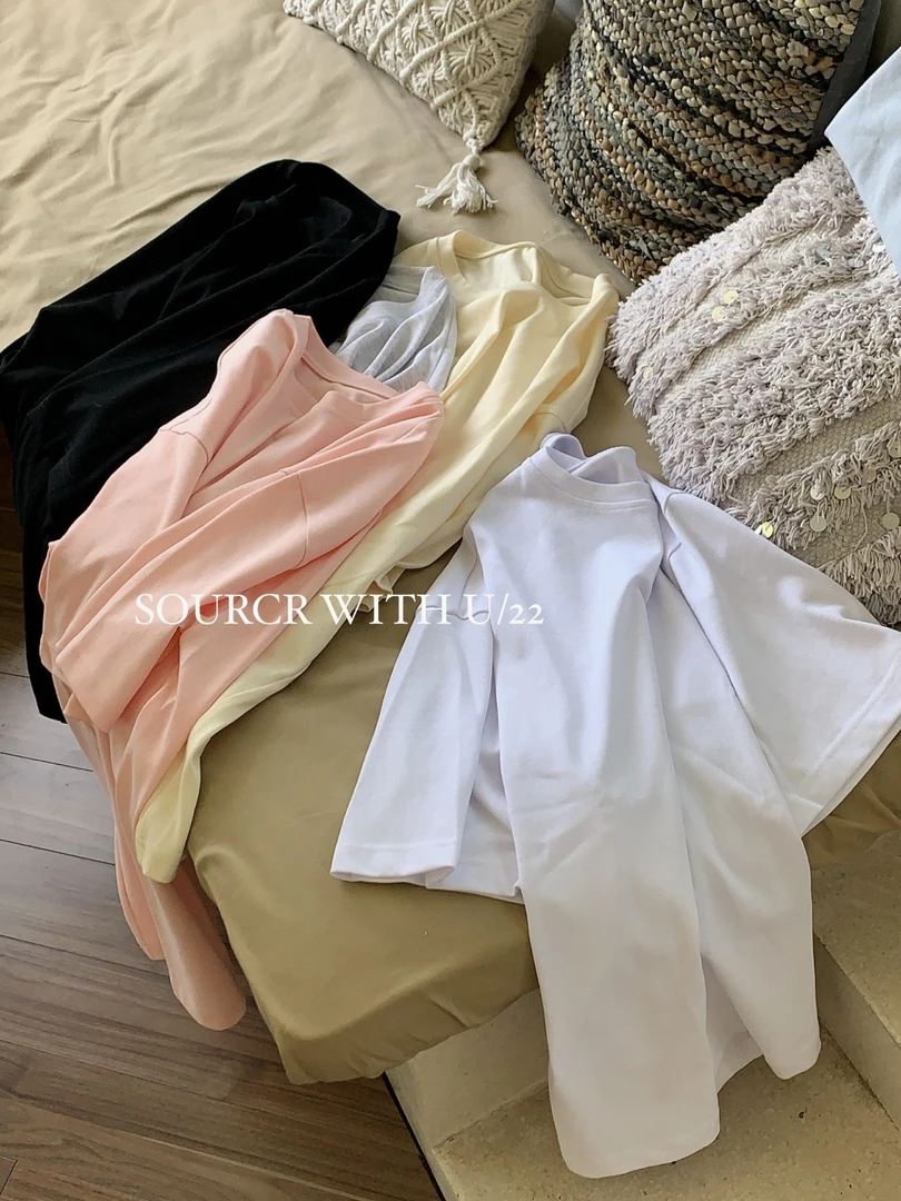 SourceWithU 养眼配色基础款百搭T恤多色短袖精梳纯棉tee女夏季