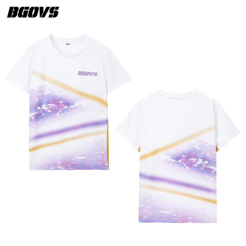 BGOVS韩国羽毛球服男女款速干吸汗运动短袖撞色T恤上衣