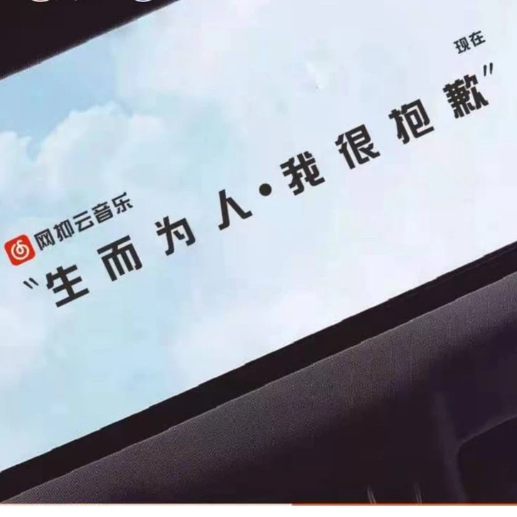 网易云生而为人我很抱歉抖音网红汽车贴纸车门内涵段子后窗创意贴