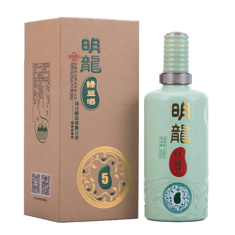 明龙DR绿豆酒5 纯粮酿造绿豆酒 单瓶装浓香型白酒 40.8度500ml