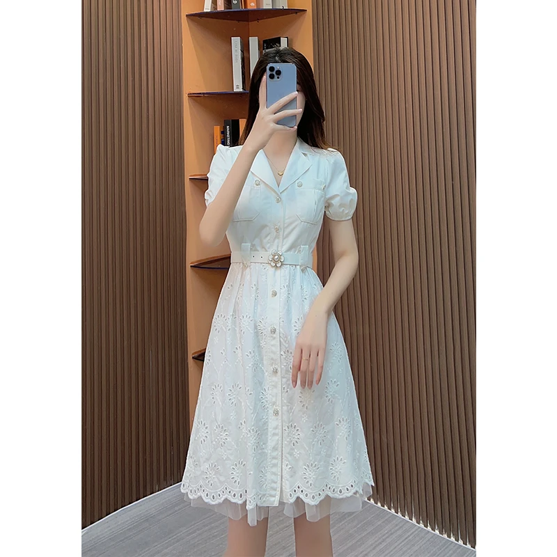 【语馨工厂】6227夏季2023新款气质收腰连衣裙6227
