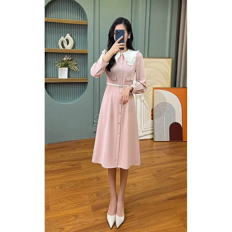 【古蔓诗福利款】1120囯内设计师品牌女装连衣裙法式收腰