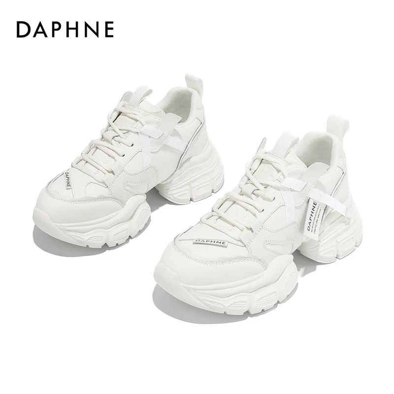 达芙妮女式时尚厚底夏季系带圆头2025网红潮流小众运动老爹休闲鞋