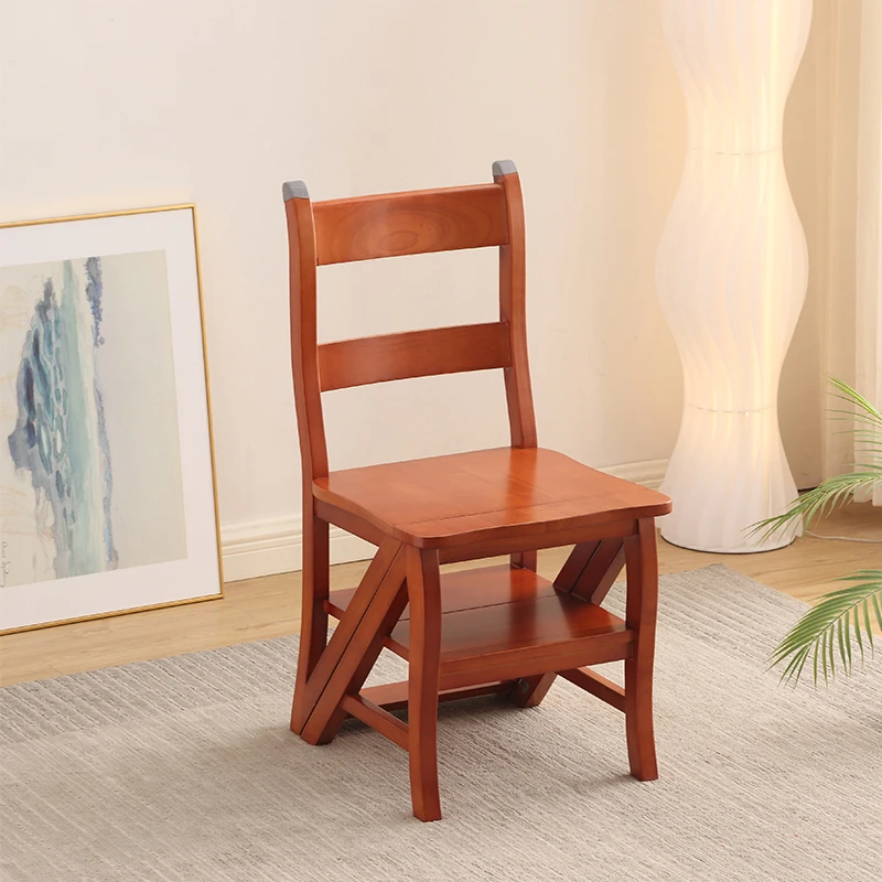 多功能折叠梯实木梯椅家用梯子椅子两用梯凳楼梯椅