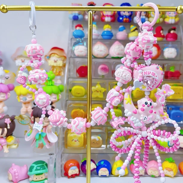 （原创》重工重油手绘珠制品 手机链 包挂链 钥匙链