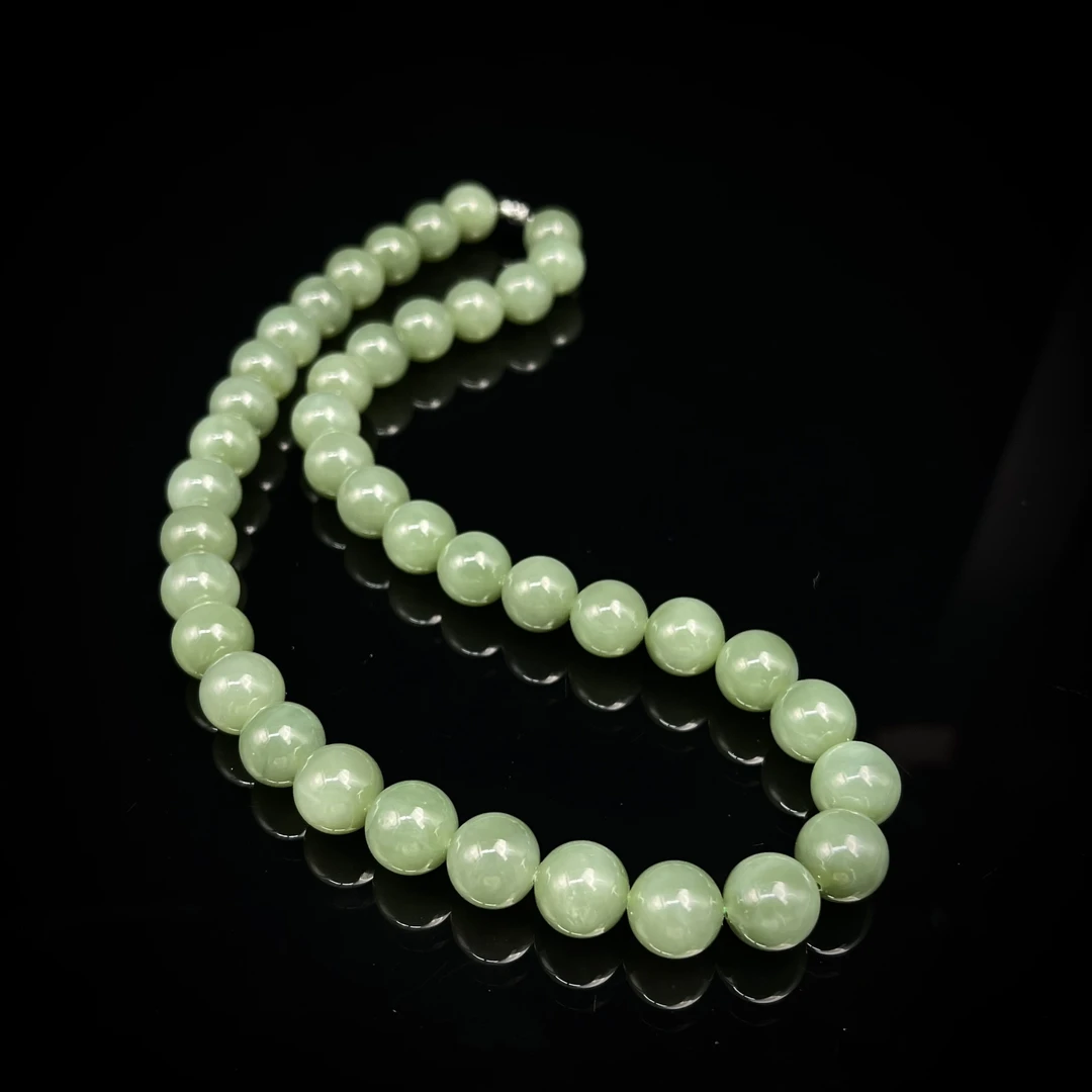 【新疆和田玉老郑】和田玉项链，约12mm（多样性发）