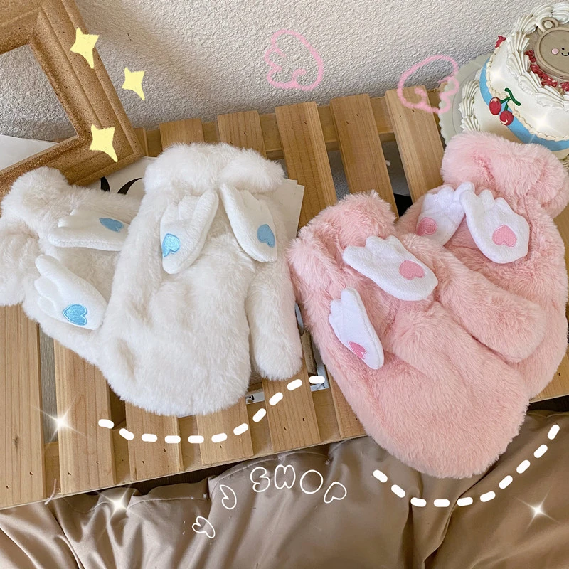 会动的翅膀~韩版可爱少女心软妹学生手套女冬天保暖户外防风情侣