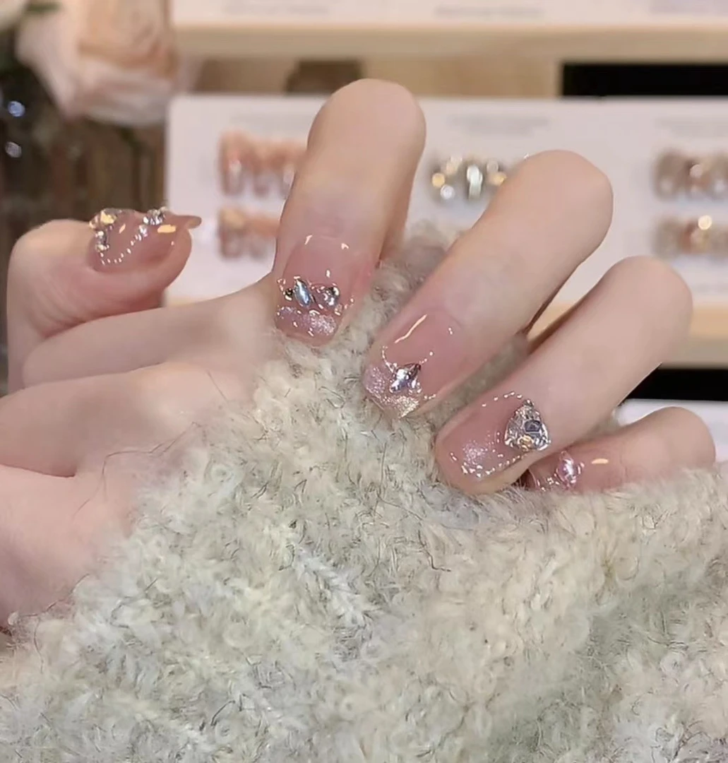 【月光宝盒】手工贴钻超闪秋冬超显白光疗穿戴甲