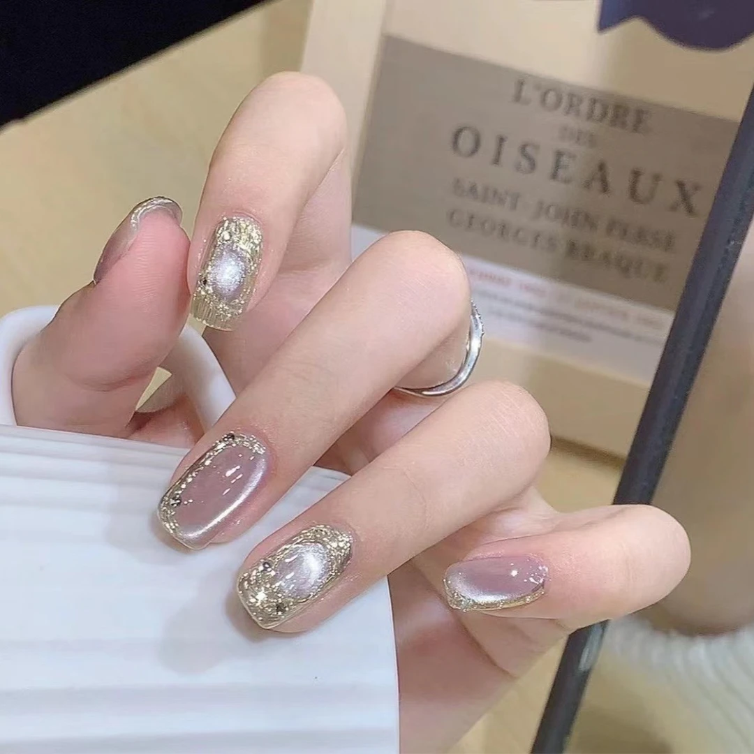 【奇迹喵喵】手工定制穿戴甲秋冬显白指甲贴光疗甲美甲贴片