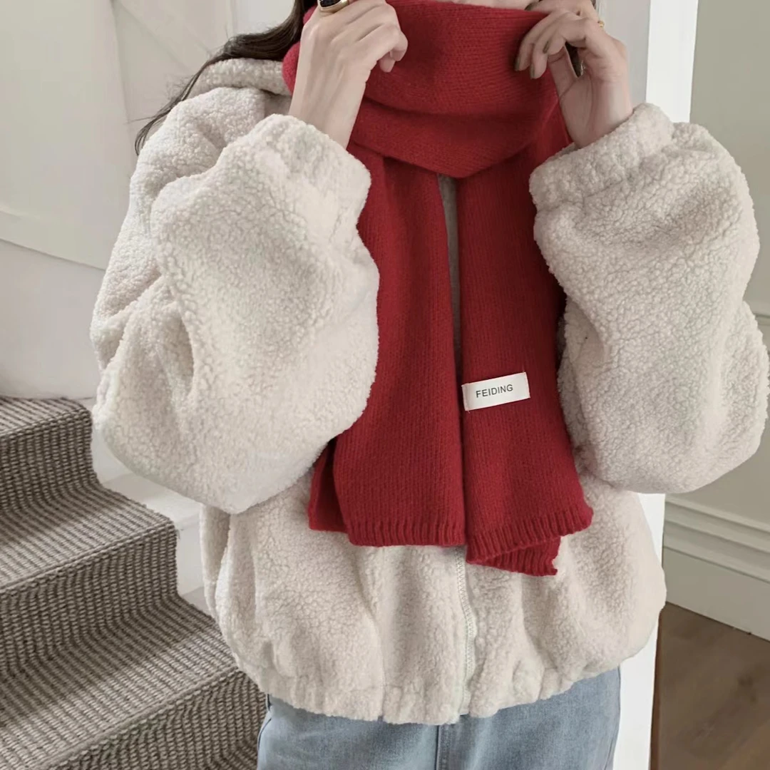 衣号店冬款软糯百搭韩系针织毛线围巾