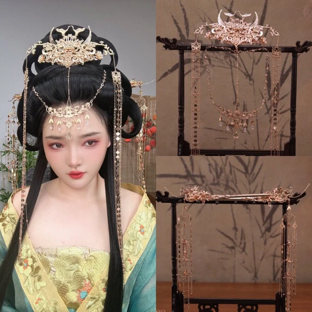 汉锦阁【云弦】大全套异域风华丽流苏发冠 华丽流苏发簪 古风汉服
