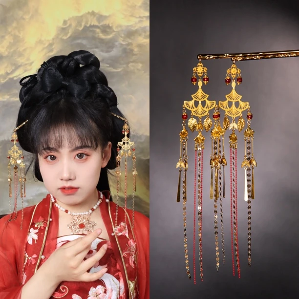 汉锦阁【锁清秋】保色合金流苏发簪 百搭古风发饰 汉服配饰