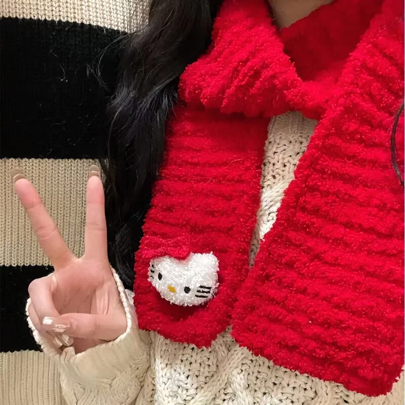 手工diy编织材料包珊瑚绒猫爪围巾毛线自织送男女朋友kt猫围巾