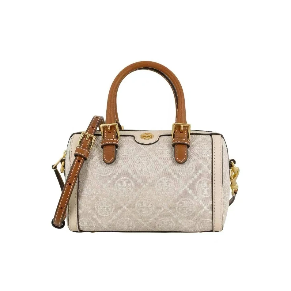 TORY BURCH汤丽柏琦T Monogram老花波士顿手提斜挎包19*12*12