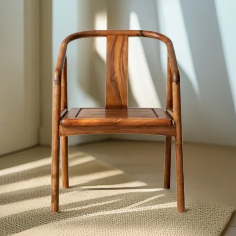 新中式实木椅子家用家具沐尘圈椅胡桃木高档茶椅客椅55*42*78*42