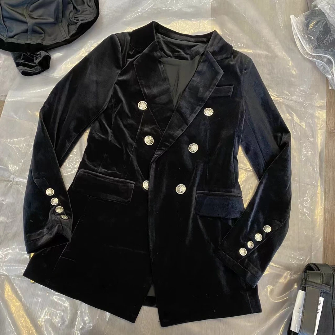 （现货）新款双排扣丝绒西服2050