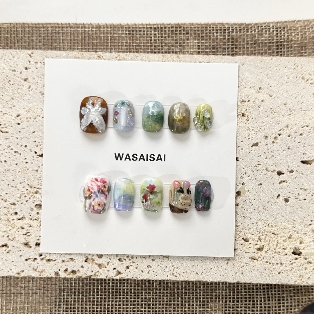 【盛宴】现货 哇噻噻轻奢纯手工美甲高级气质定制穿戴甲显白