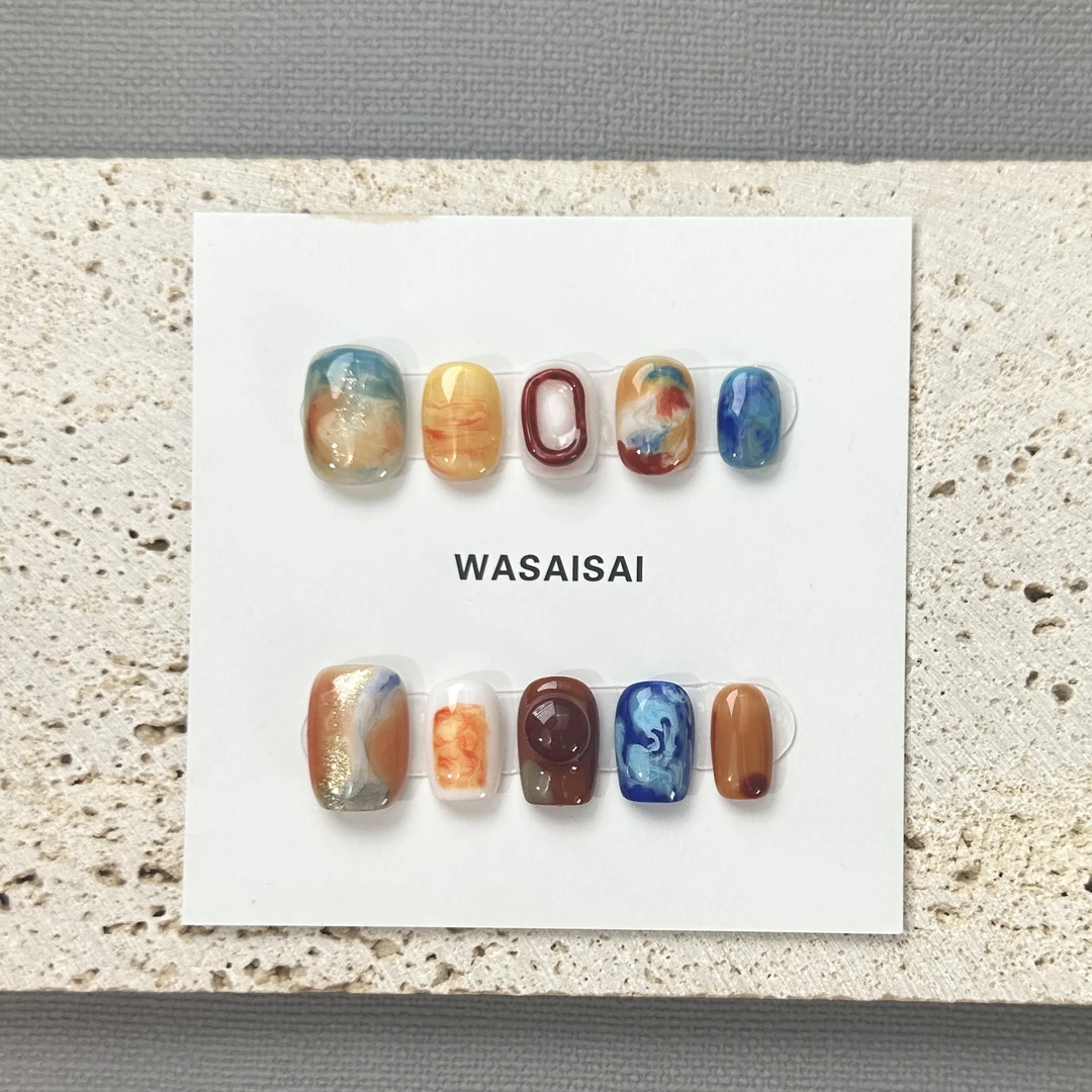 【印象派】孤品 哇噻噻轻奢纯手工美甲高级气质定制穿戴甲显白