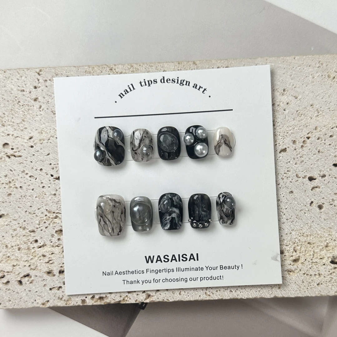 【苏墨】孤品 哇噻噻轻奢纯手工美甲高级气质定制穿戴甲显白