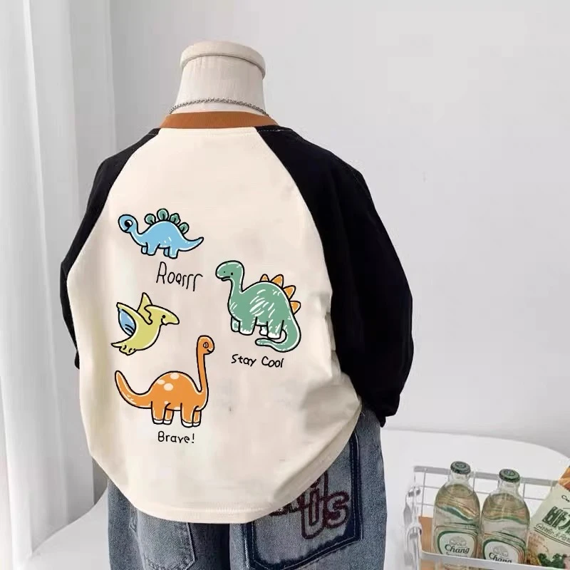 男童长袖T恤春秋款2025秋装新款儿童中小童卡通印花打底衫上衣潮