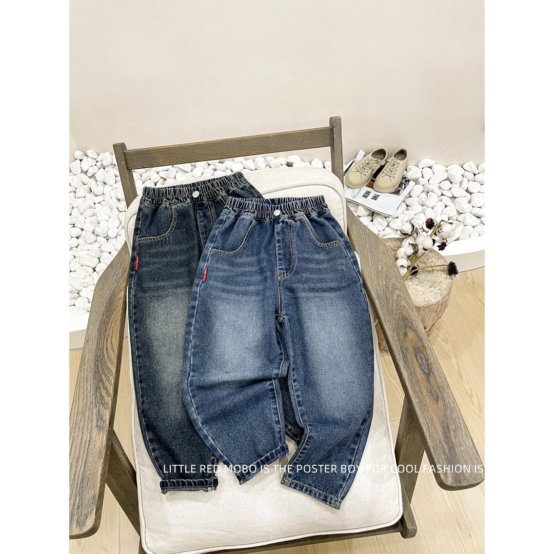 【现现】童装中大儿童男童男孩裤子春秋休闲新款牛仔裤MMK83301