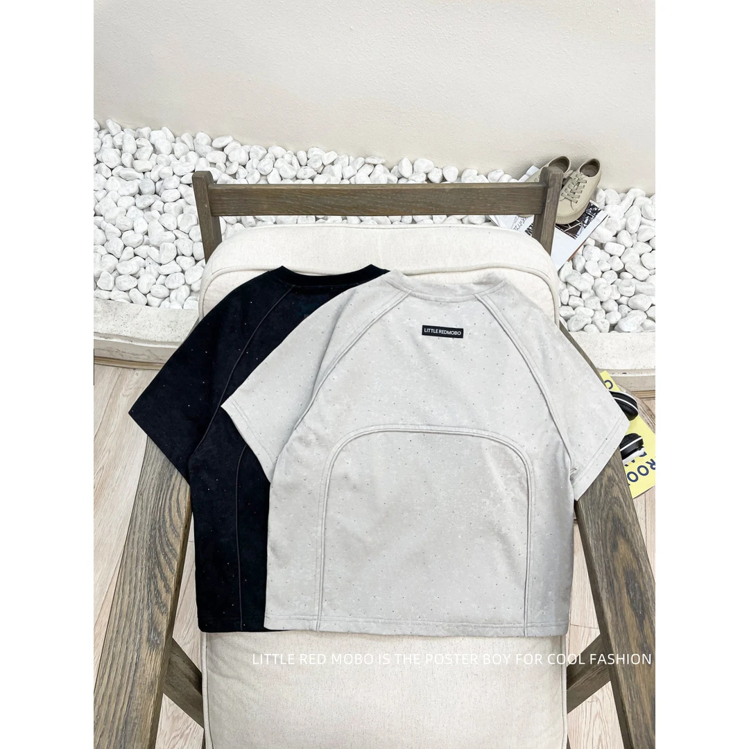 【现现】亲子款童装小中大童时尚休闲碎钻短袖T恤2024夏季MMY821049