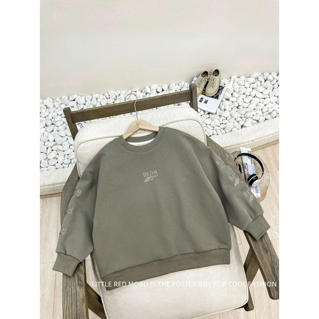 【现现】童装男儿童休闲百搭时尚圆领卫衣2024年春秋潮MMY81559