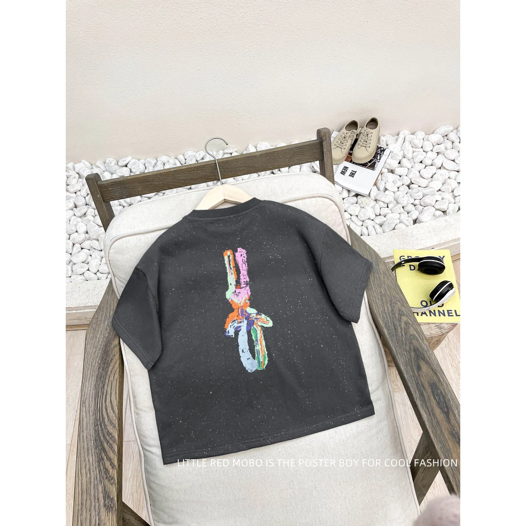 【现现】亲子款童装儿童休闲百搭时尚短袖圆领T恤2024夏款MMY82971