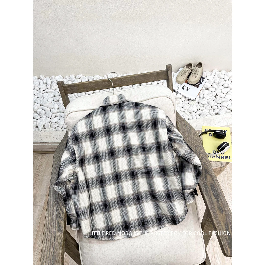 【现现】亲子款童装男儿童潮流格子外套2024春季新款外套MMY81752