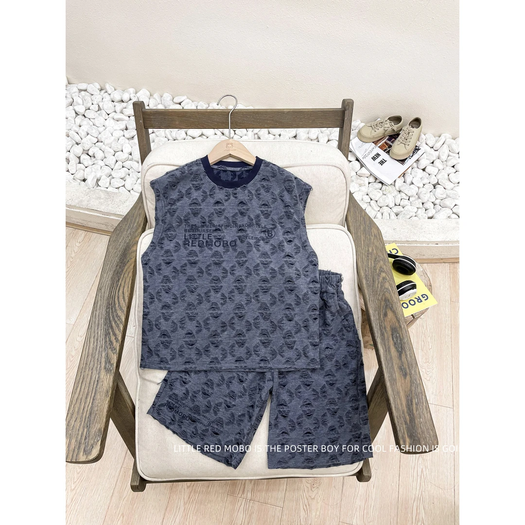 【现现】亲子款童装中大儿童休闲无袖坎肩套装2024夏季MMT821227