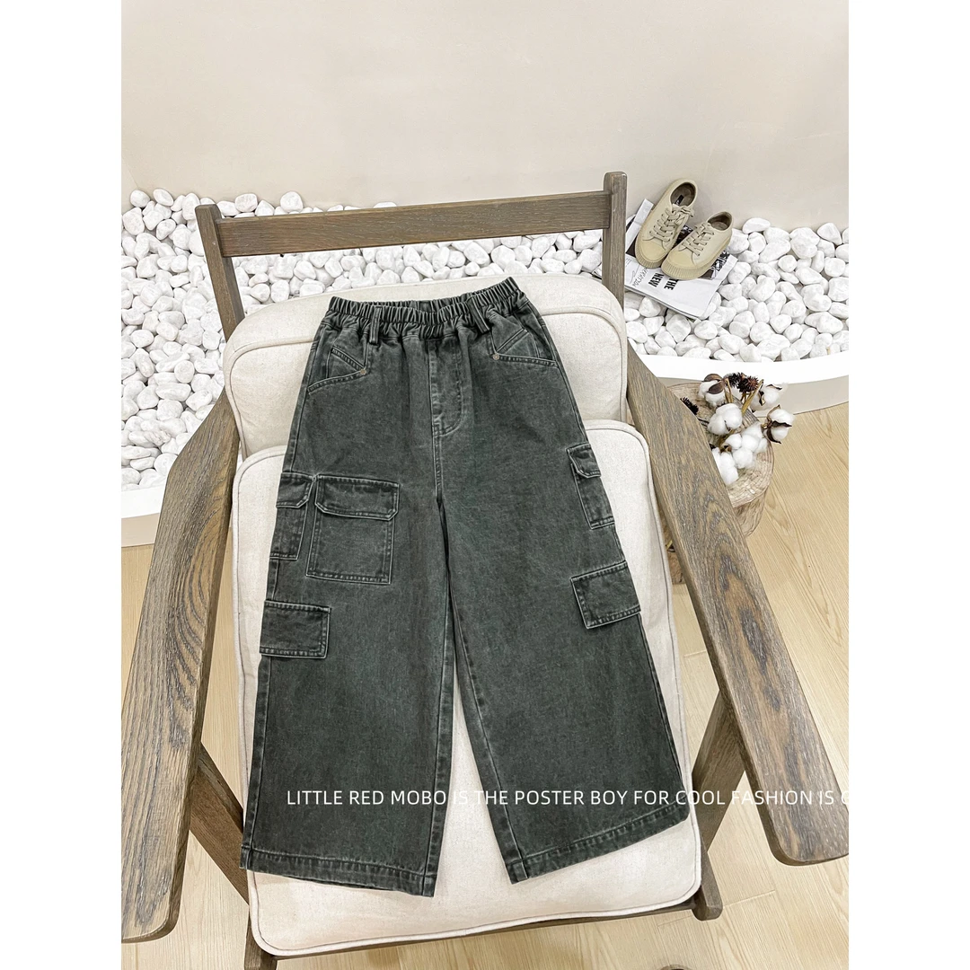 【现现】亲子装童装中大儿童2024年春秋宽松时尚百搭休闲裤MMK83398