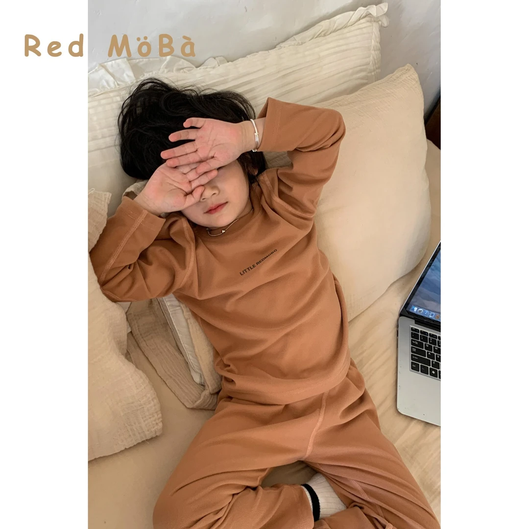 【现现】童装男儿童时尚居家服套装2024秋季新款秋衣裤MMT84006