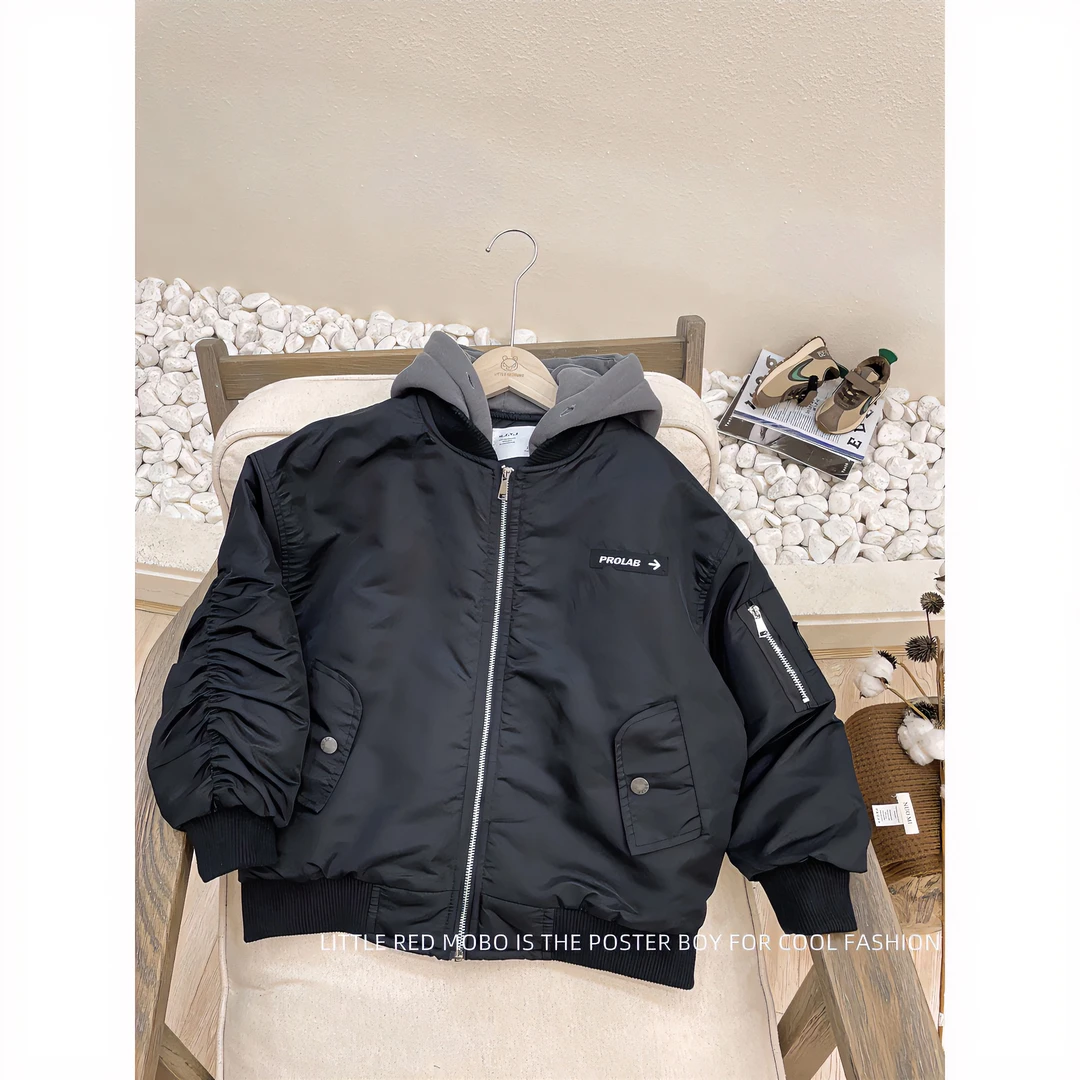亲子装童装中大男儿童保暖飞行棉服外套2024冬装新款棉衣MMY84002