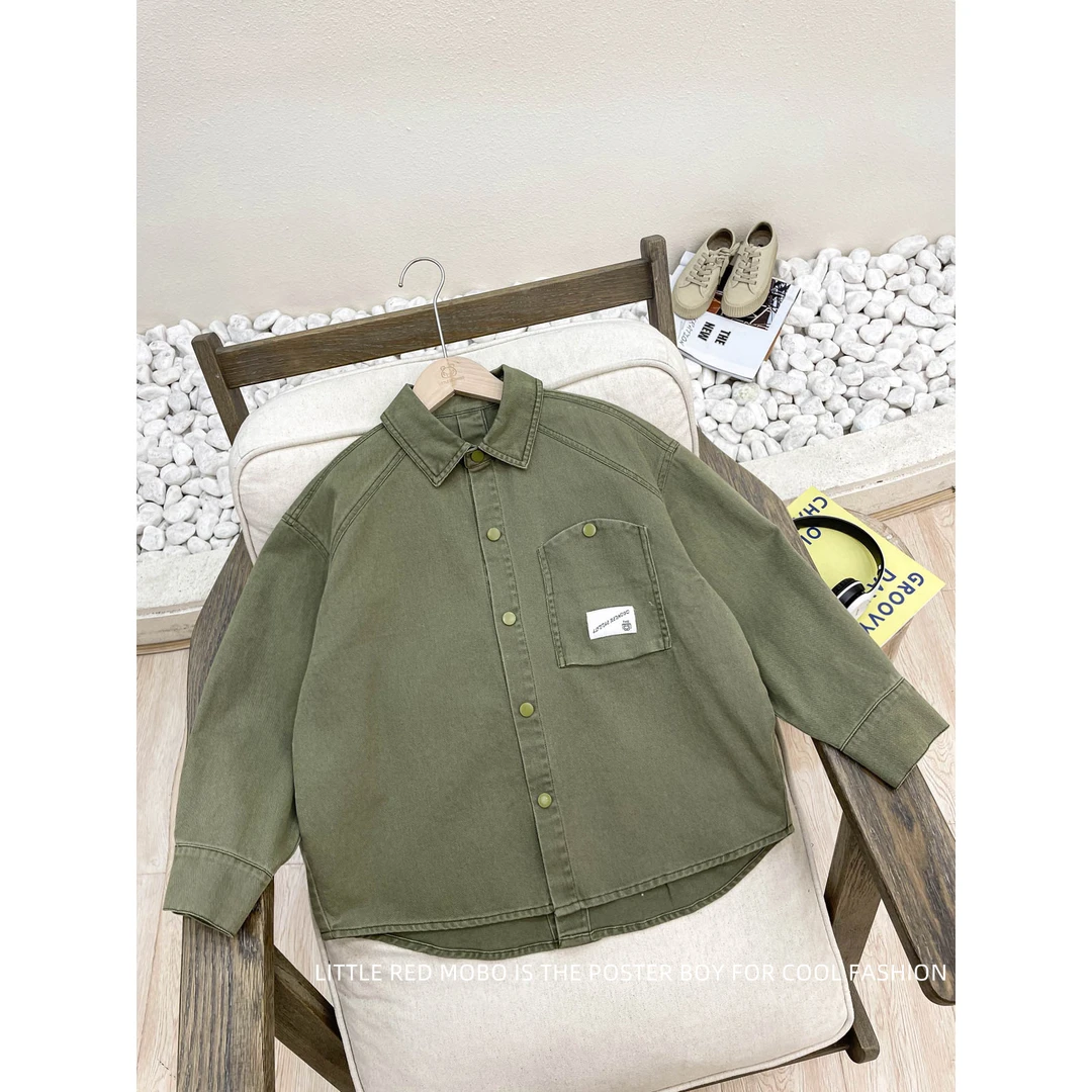 【现现】童装儿童衬衫休闲韩版百搭2025春秋新款男童外套MMY81623