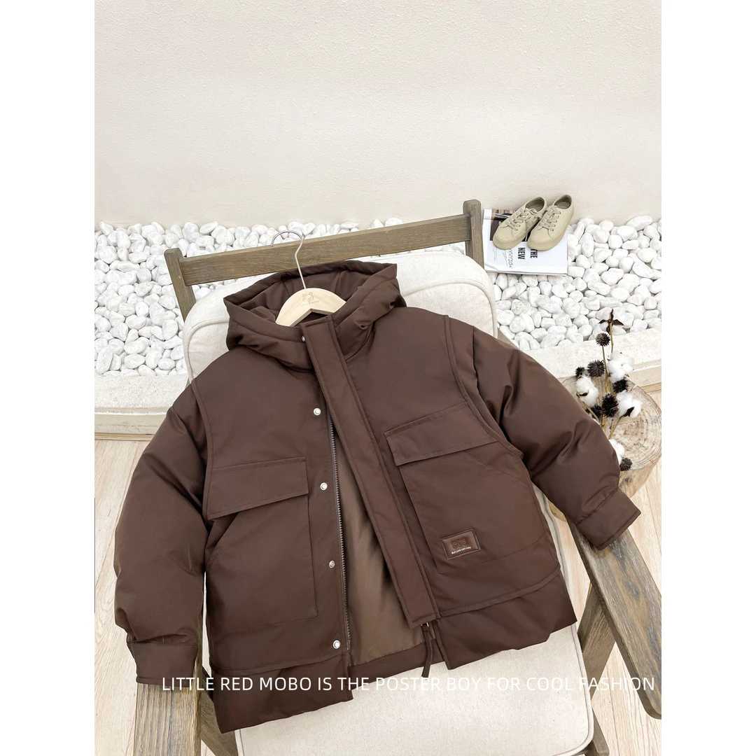 【现现】亲子款童装男儿童新国标90白鸭绒羽绒服2023冬季MMY84208-1