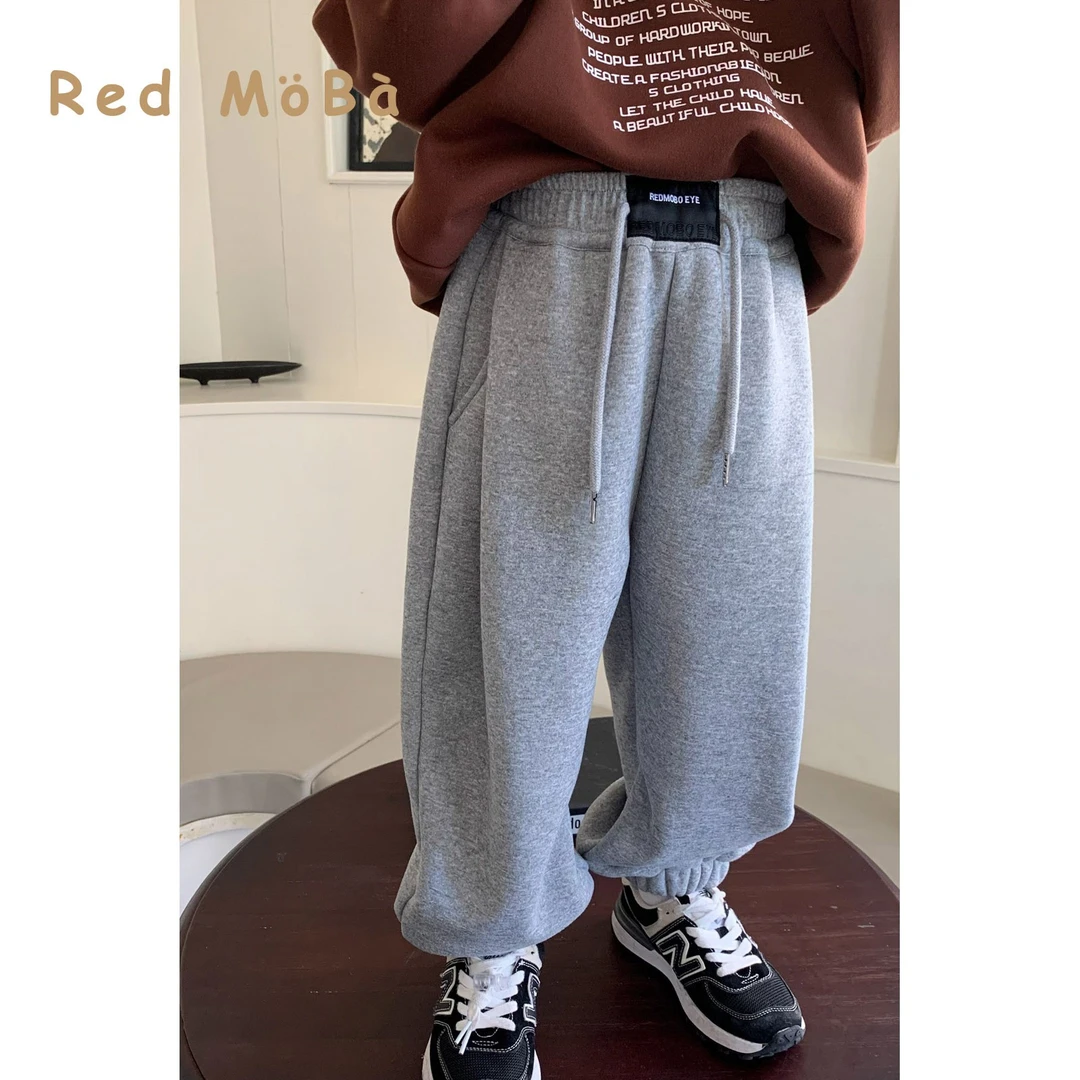 亲子款童装中大儿童男加绒加厚卫裤2025冬季新款MMK841311