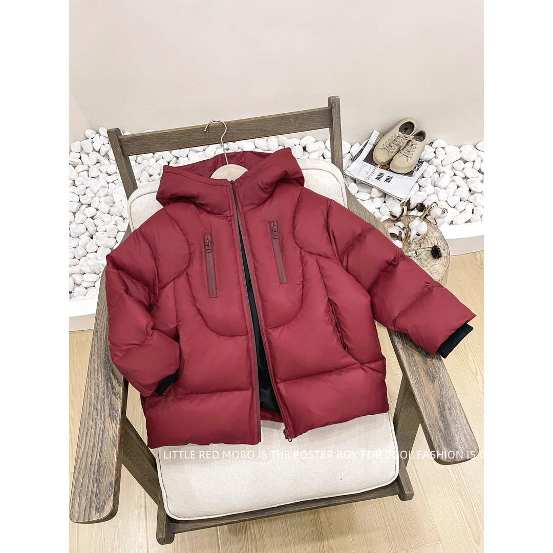 【现现】童装儿童90白鸭羽绒服2024冬季新款男童外套MMY841185