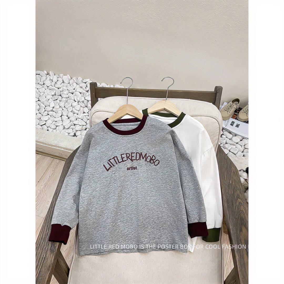 【现现】童装男儿童休闲百搭纯棉T恤2023圆领秋装新款印花MMY83015