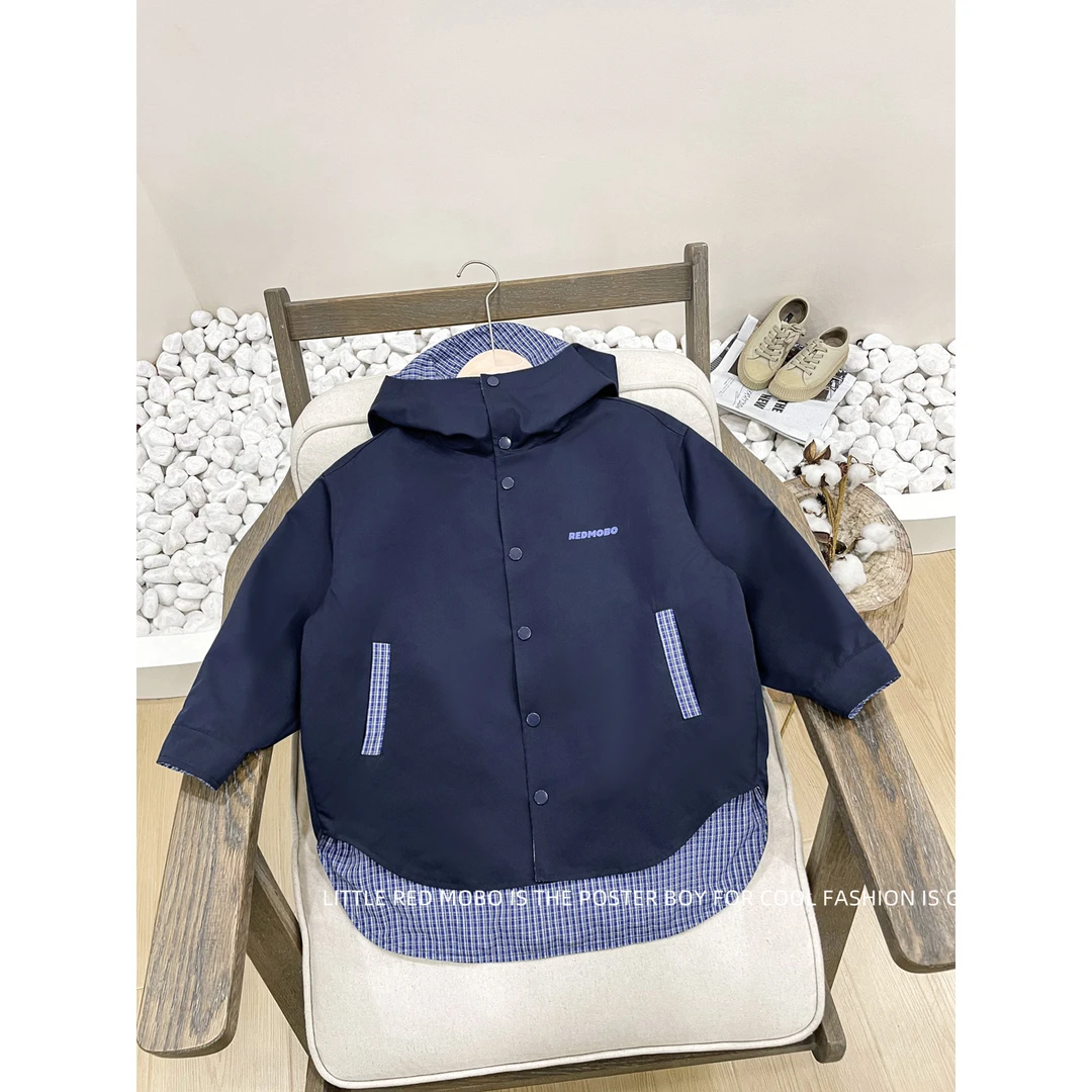 【现现】童装男中大童2025春秋外套冲锋衣风衣双面穿休闲MMY83910