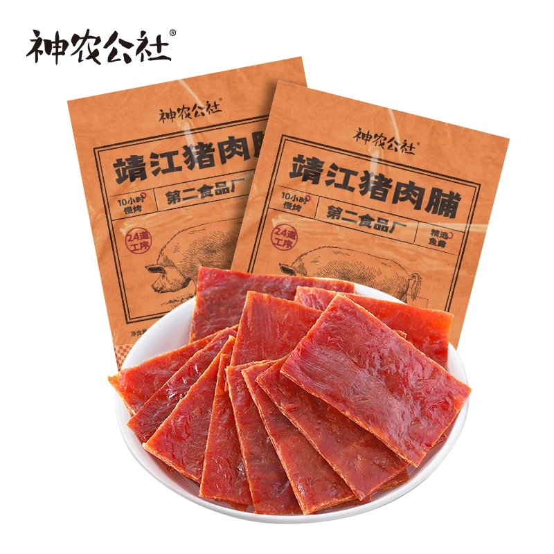 【2025-01-1到期】神农公社猪肉脯干50g*4袋靖江解馋即食小零食