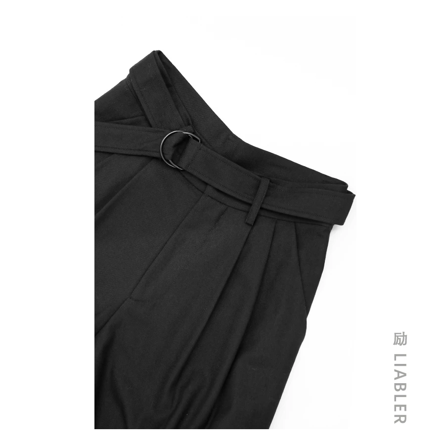 LIABLER/励羊毛裤直筒百搭简式显瘦设计师阔腿裤 6I7086