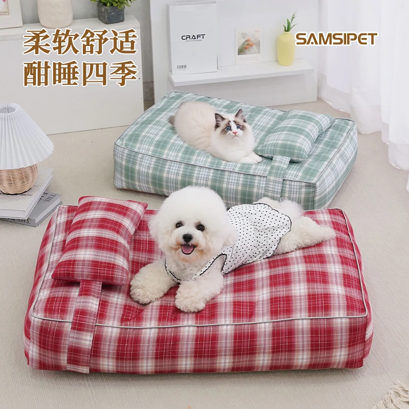 SAMSIPET狗窝四季通用柯基法斗窝垫子可拆洗宠物狗狗用品柴犬金毛