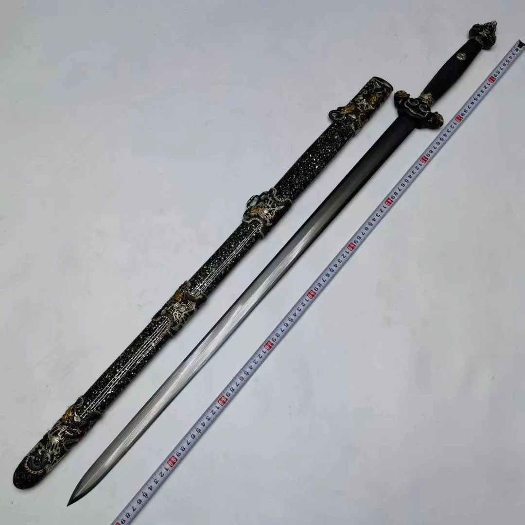 [九剑堂]九龙宝剑贝壳鞘仿古收藏七枚合一体龙骨工艺品摆件未开刃