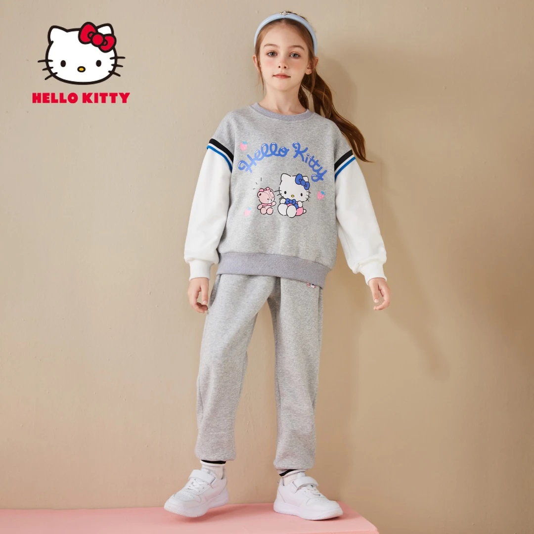 HELLO KITTY/凯蒂猫2024新运动套装女童休闲中大童时尚秋季两件套