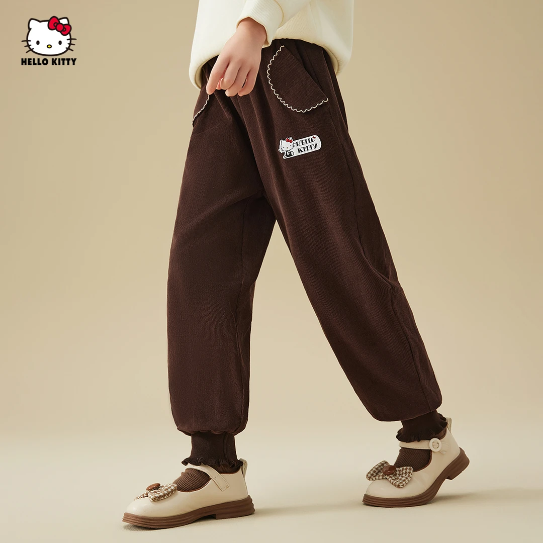 HELLO KITTY/凯蒂猫儿童裤子2024春秋款新款女童休闲裤洋气