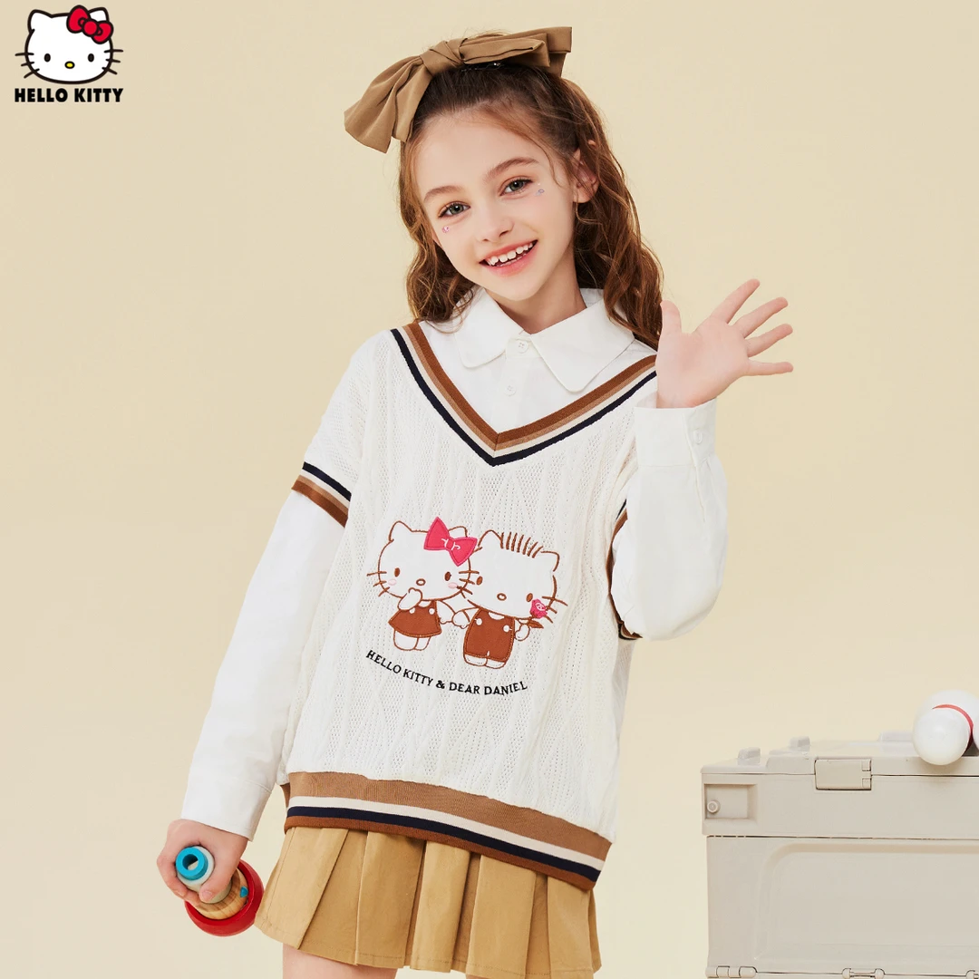 HELLO KITTY/凯蒂猫女童秋季卫衣2024新款卡通小女孩洋气休闲上衣